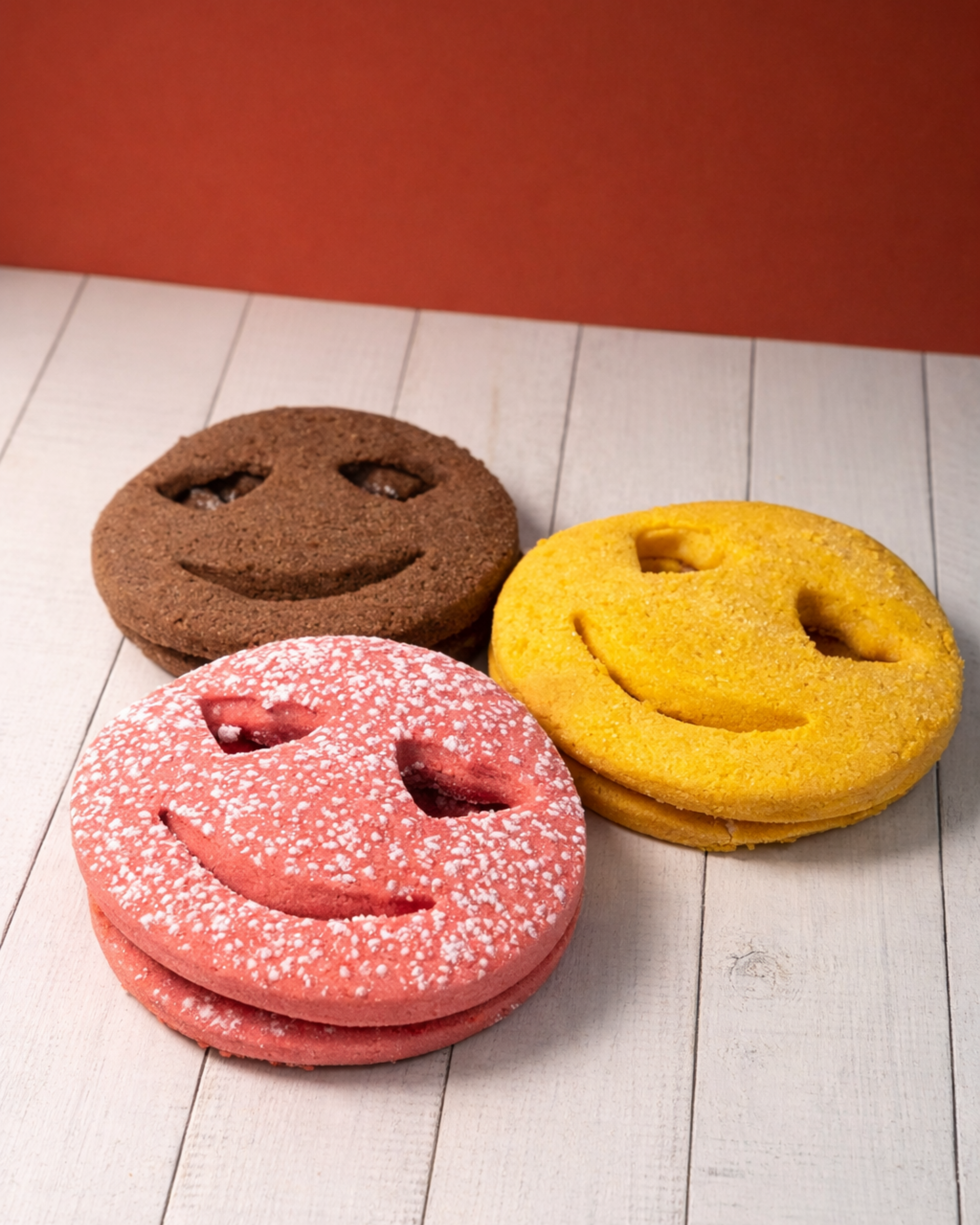 Assorted Medri Faccine candies in a colorful box, featuring various fruit and sweet flavors in playful shapes.