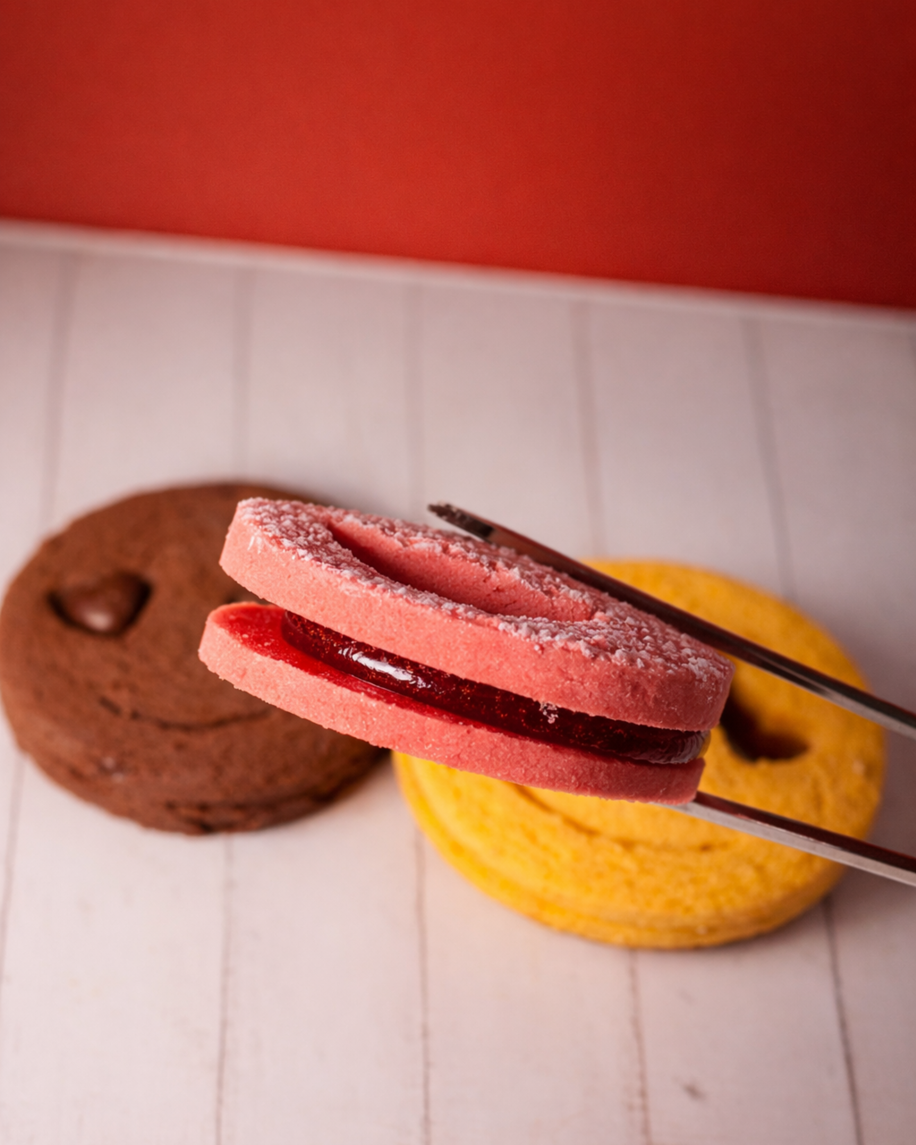 Assorted Medri Faccine candies in a colorful box, featuring various fruit and flavor designs in a playful, vibrant display.