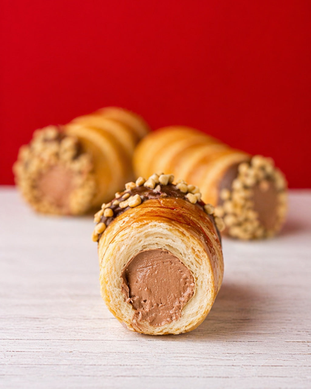 Cannolino with chocolate-hazelnut topping from Medri Tiramisu Cafe, featuring a creamy dessert with rich chocolate and hazelnut accents.