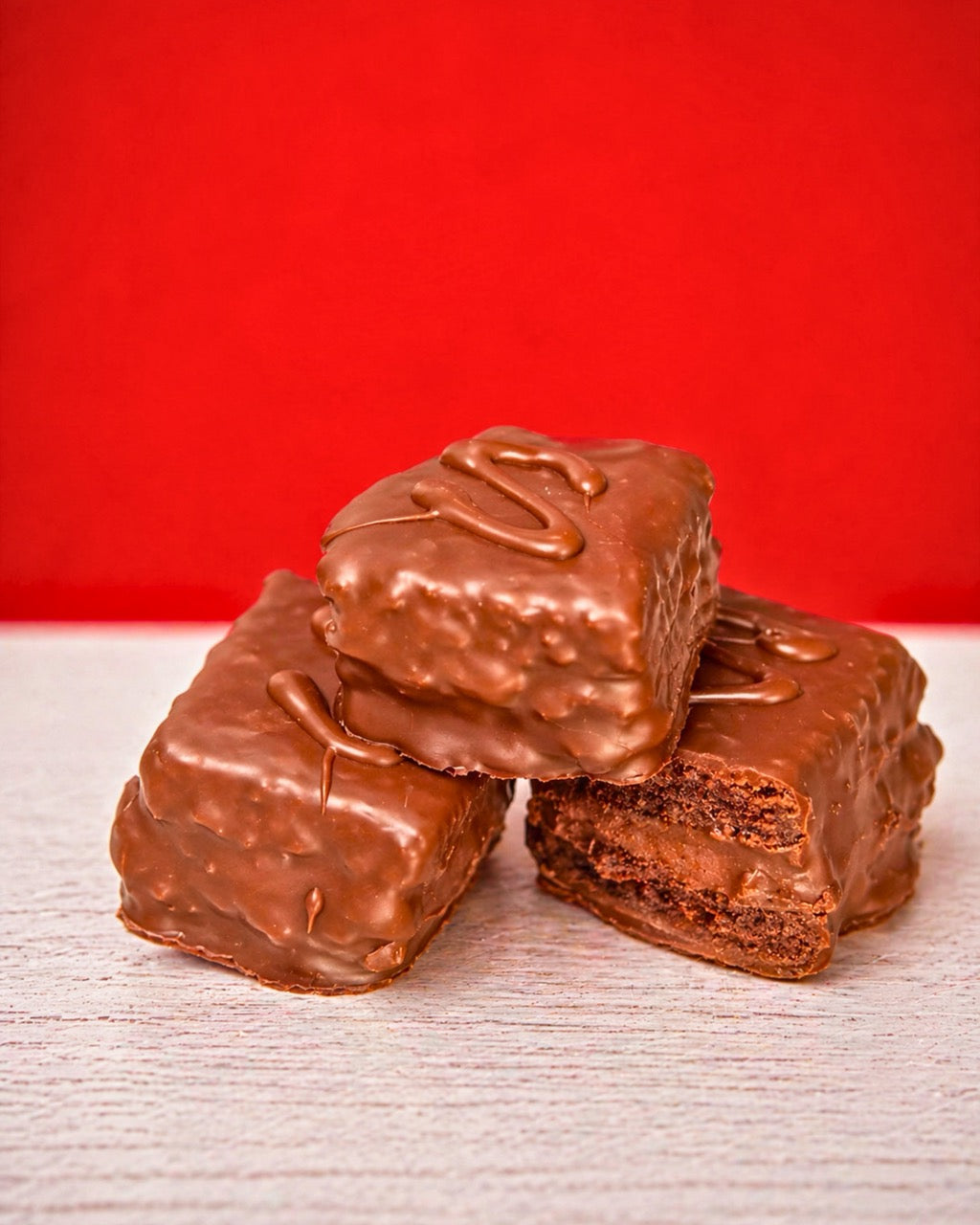 Mini chocolate Saker from Medri Tiramisu Cafe, close-up shot showing layered chocolate and cream filling with a crispy exterior.