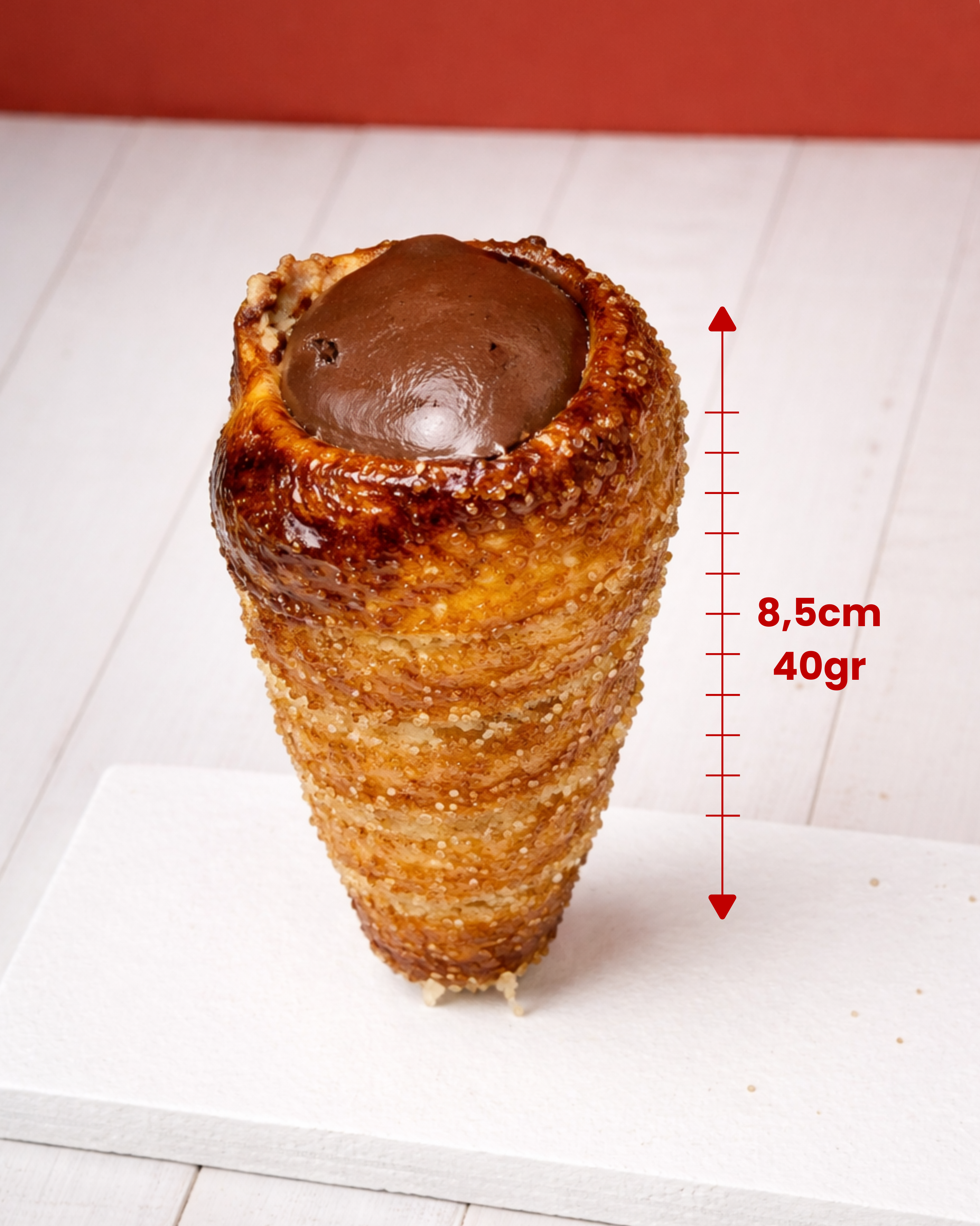 Cannolino Sfoglia Chocolate by Medri, a delicate chocolate-filled pastry with a flaky puff pastry shell.