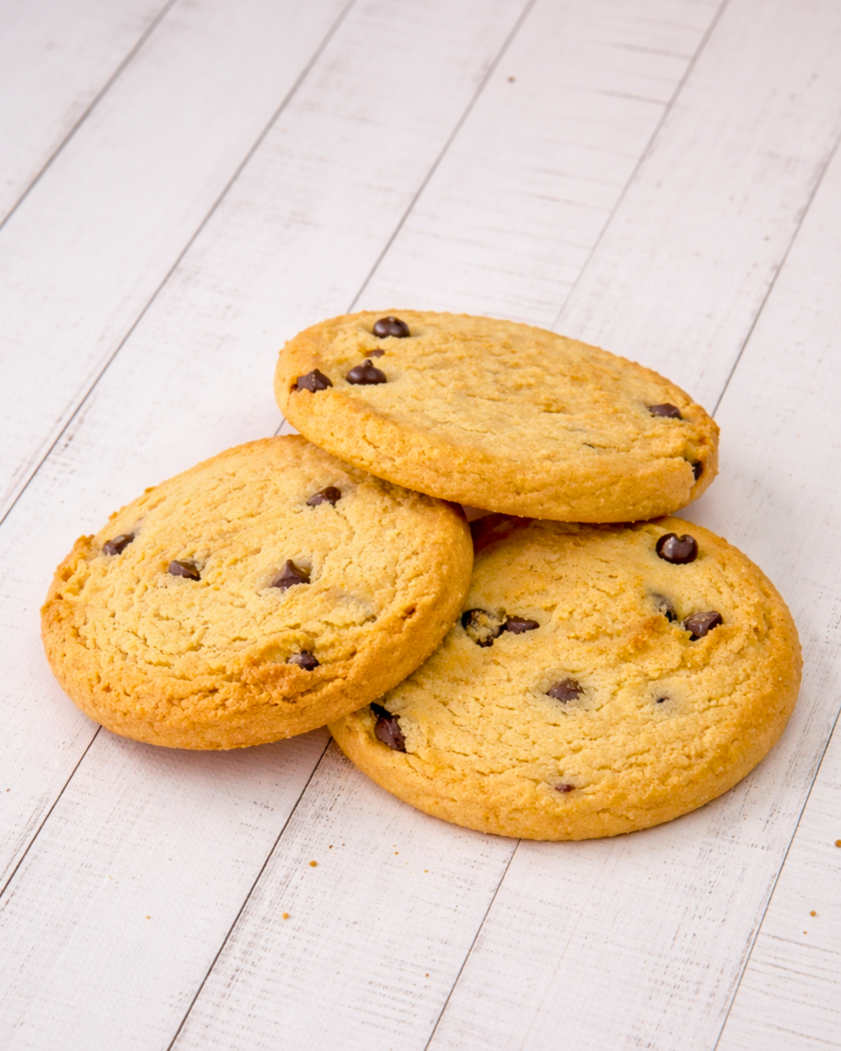 Chocolate cookies from Medri with a crispy texture and rich chocolate flavor, displayed on a white plate.
