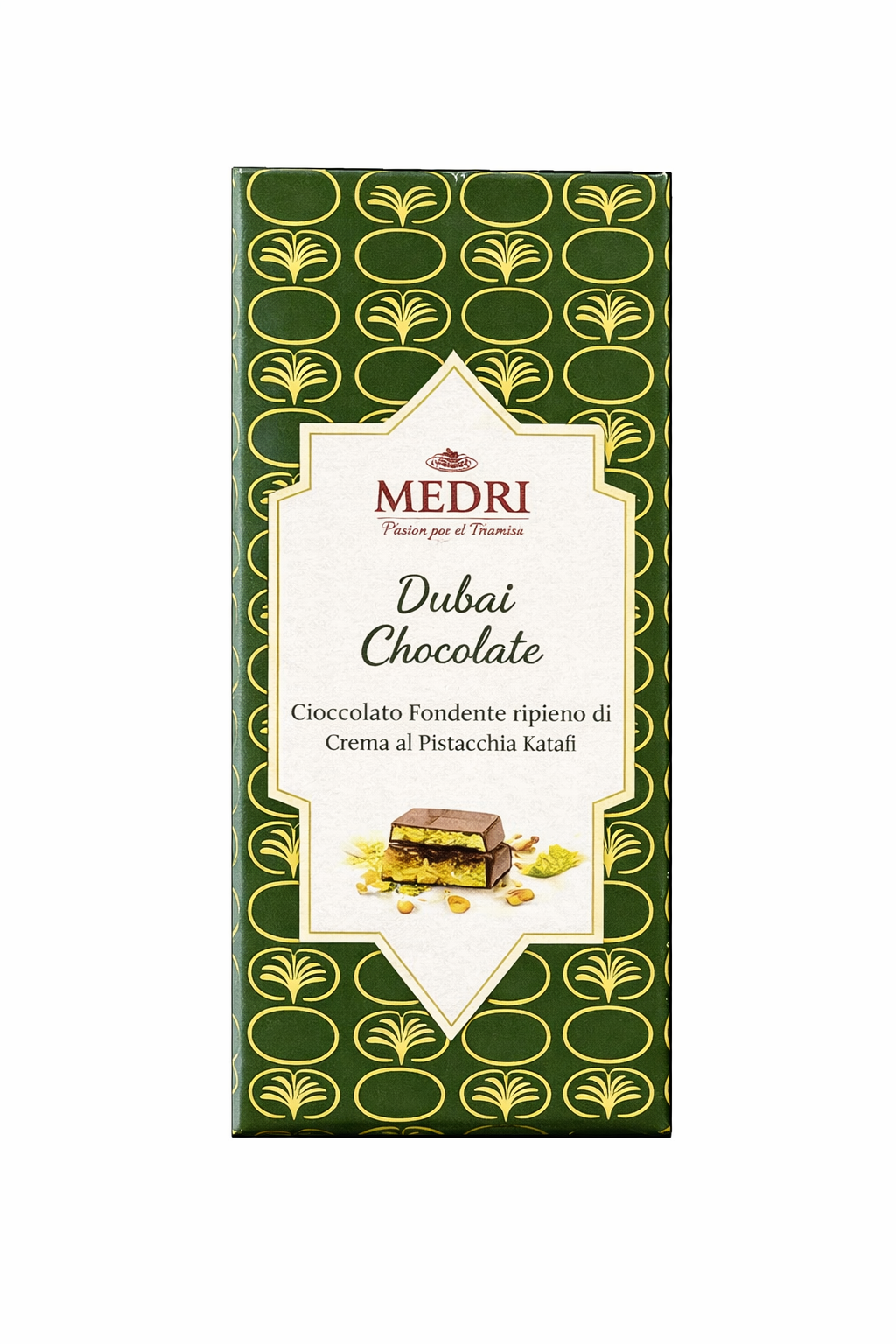 Tableta pistacho chocolate fondente y pasta kataifi 200 gramos - Medri