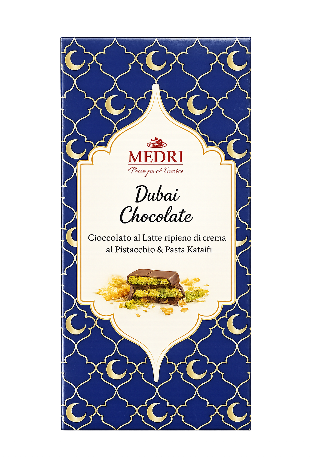 tableta chocolate con leche y pasta kataifi y pistacho 200 gramos - Medri